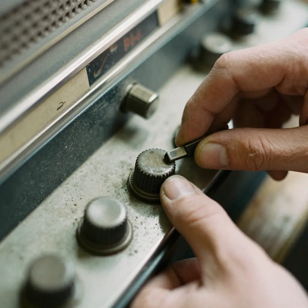 Vintage radio restauratie door 